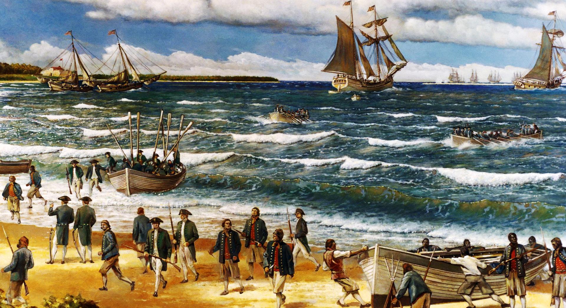 Marines at the Battle of Nassau, 1776