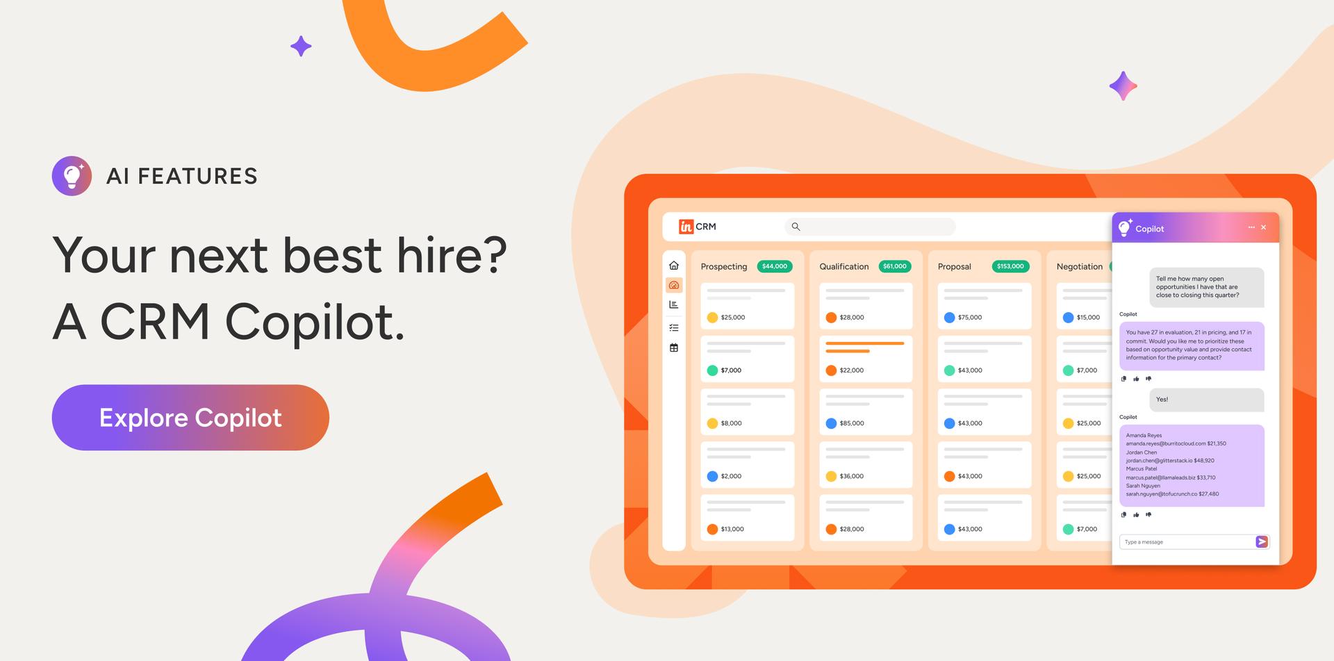 Your next best hire? A CRM Copilot. Explore Copilot